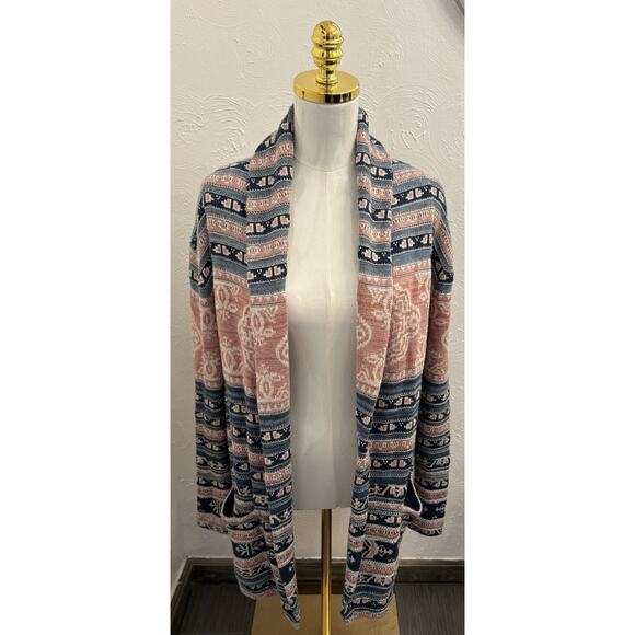 Ralph Lauren Black Label Women’s Geo-Motif Linen-Cotton Cardigan (No Belt) Med - Picture 1 of 9